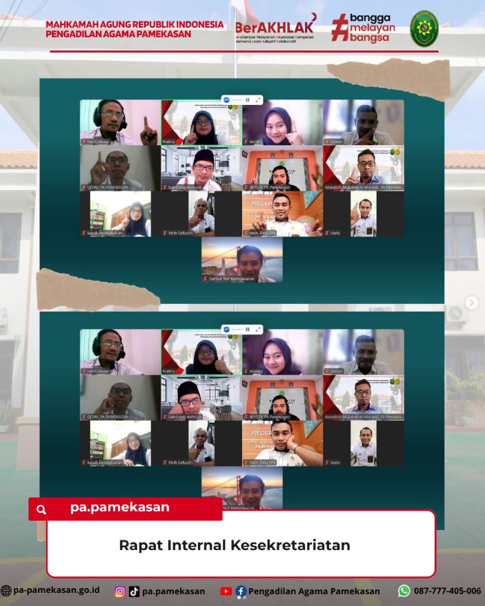Rapat Internal Kesekretariatan Pengadilan Agama Pamekasan